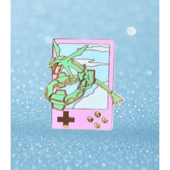 Rayquaza Game Boy Enamel Pin – Pastel Hoenn Vibe for Pokémon Collectors - Picture 2 of 6